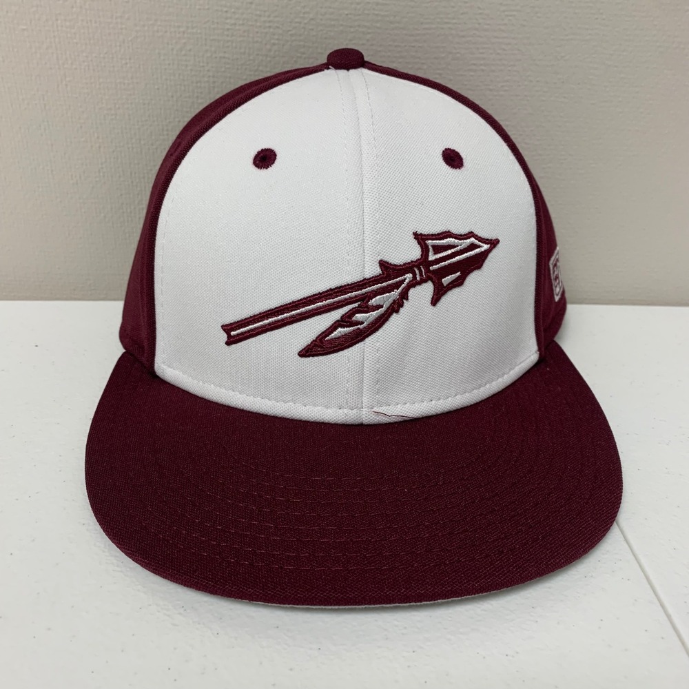 FSU Seminoles Spear‎ The Game Fitted Hat Mens Small Maroon White Valley Boys Cap